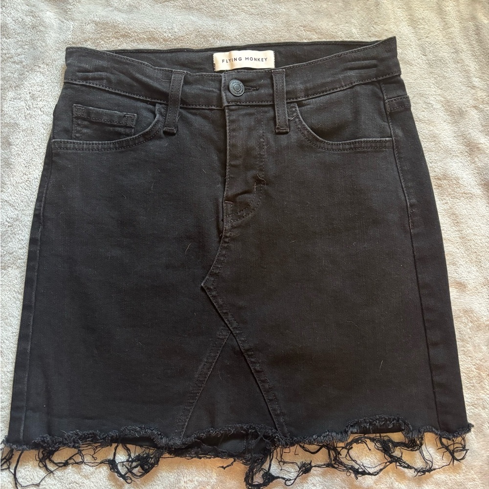 Flying Monkey Asymmetrical Black Skirt